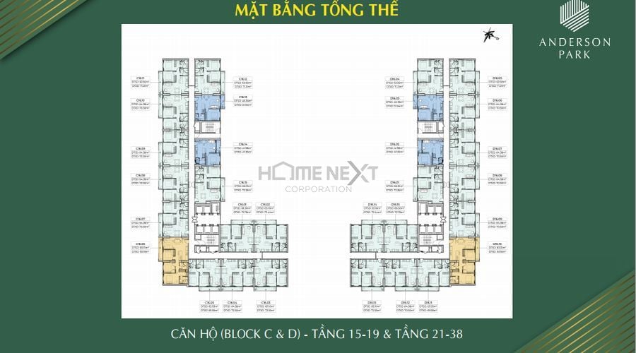 Mặt bằng thiết kế tầng 21-38 Mặt bằng thiết kế tầng 21-38