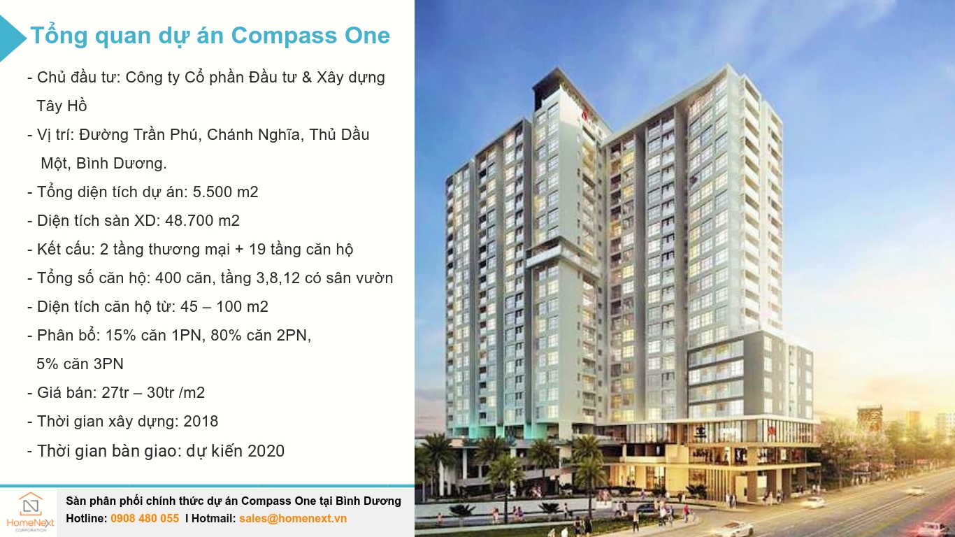 Cập nhật thông tin căn hộ Compass One mới nhất