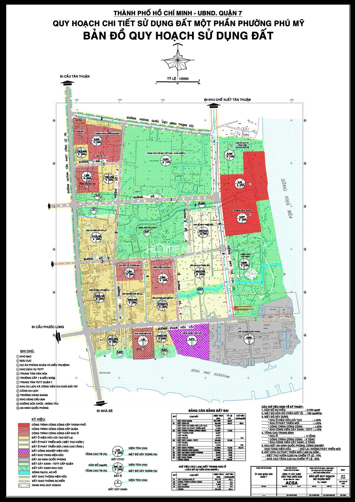 Bản đồ quy hoạch 1/2000 Đông phường Phú Mỹ Quận 7