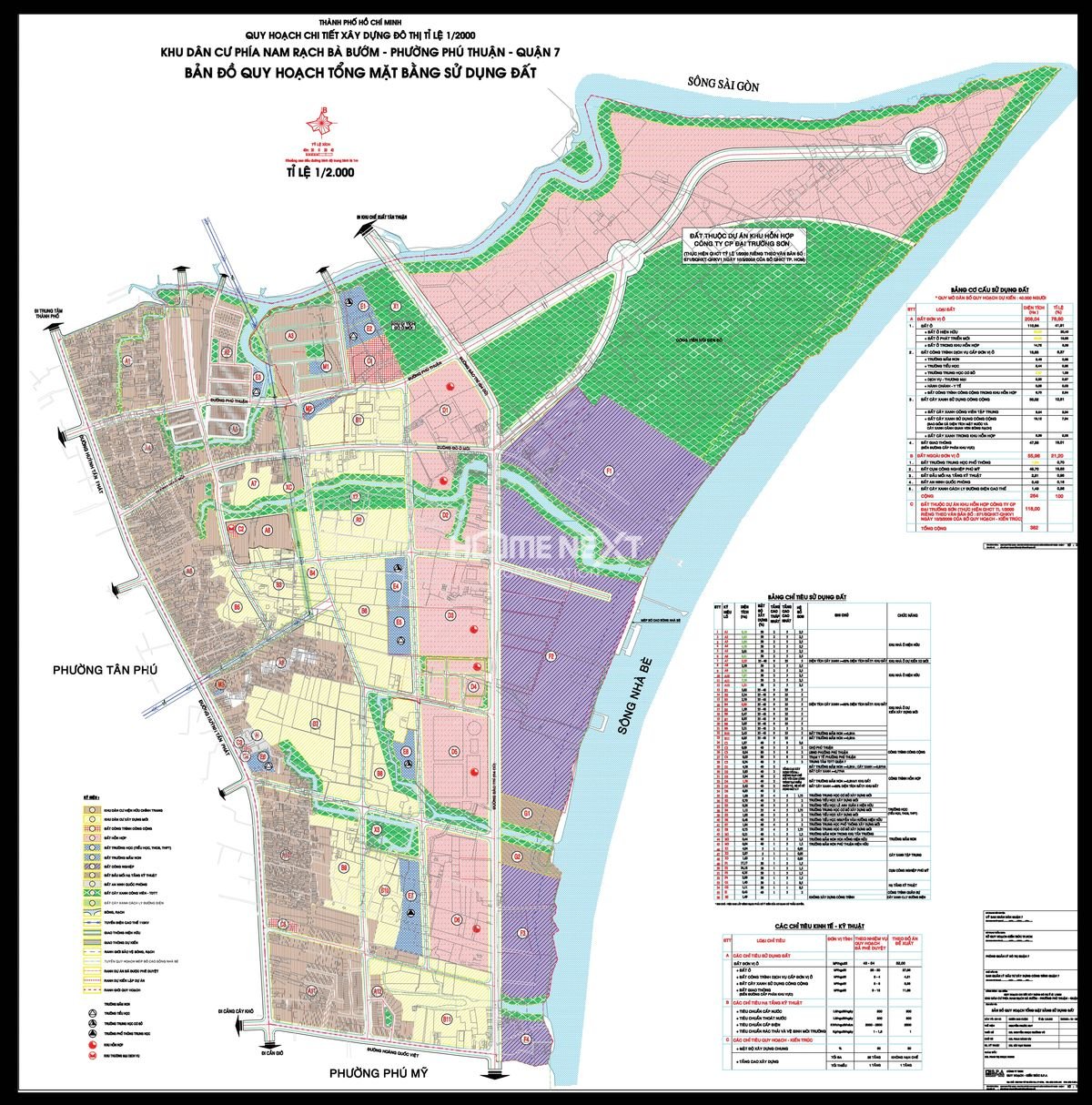 Bản đồ quy hoạch 1/2000 nam phường Phú Thuận Rạch Bà Bướm Quận 7