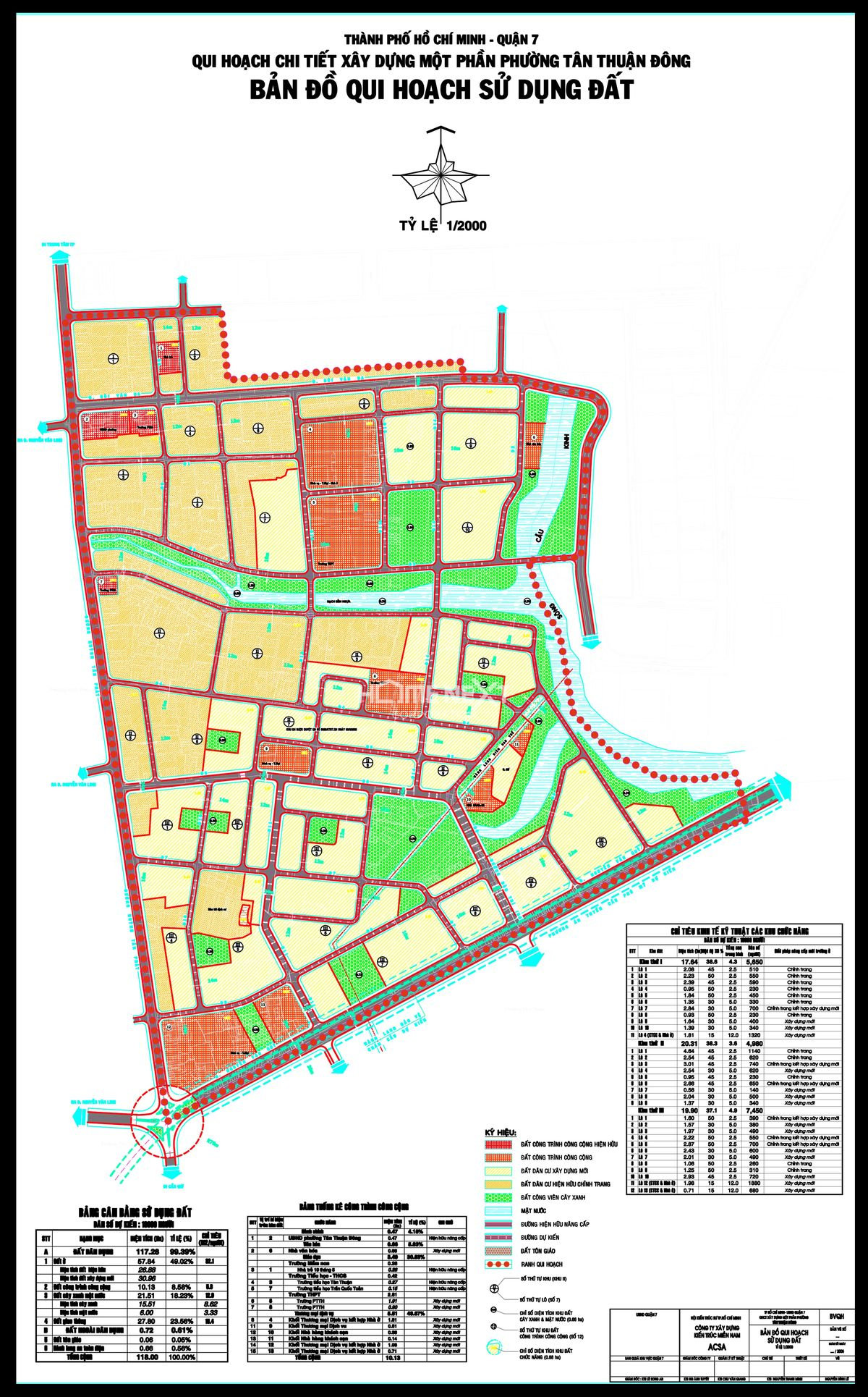 Bản đồ quy hoạch 1/2000 Nam phường Tân Thuận Đông Quận 7