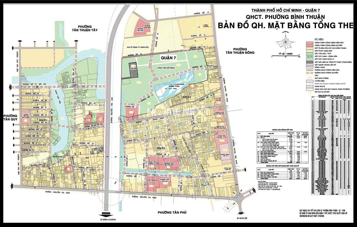 Bản đồ quy hoạch 1/2000 phường Bình Thuận Quận 7