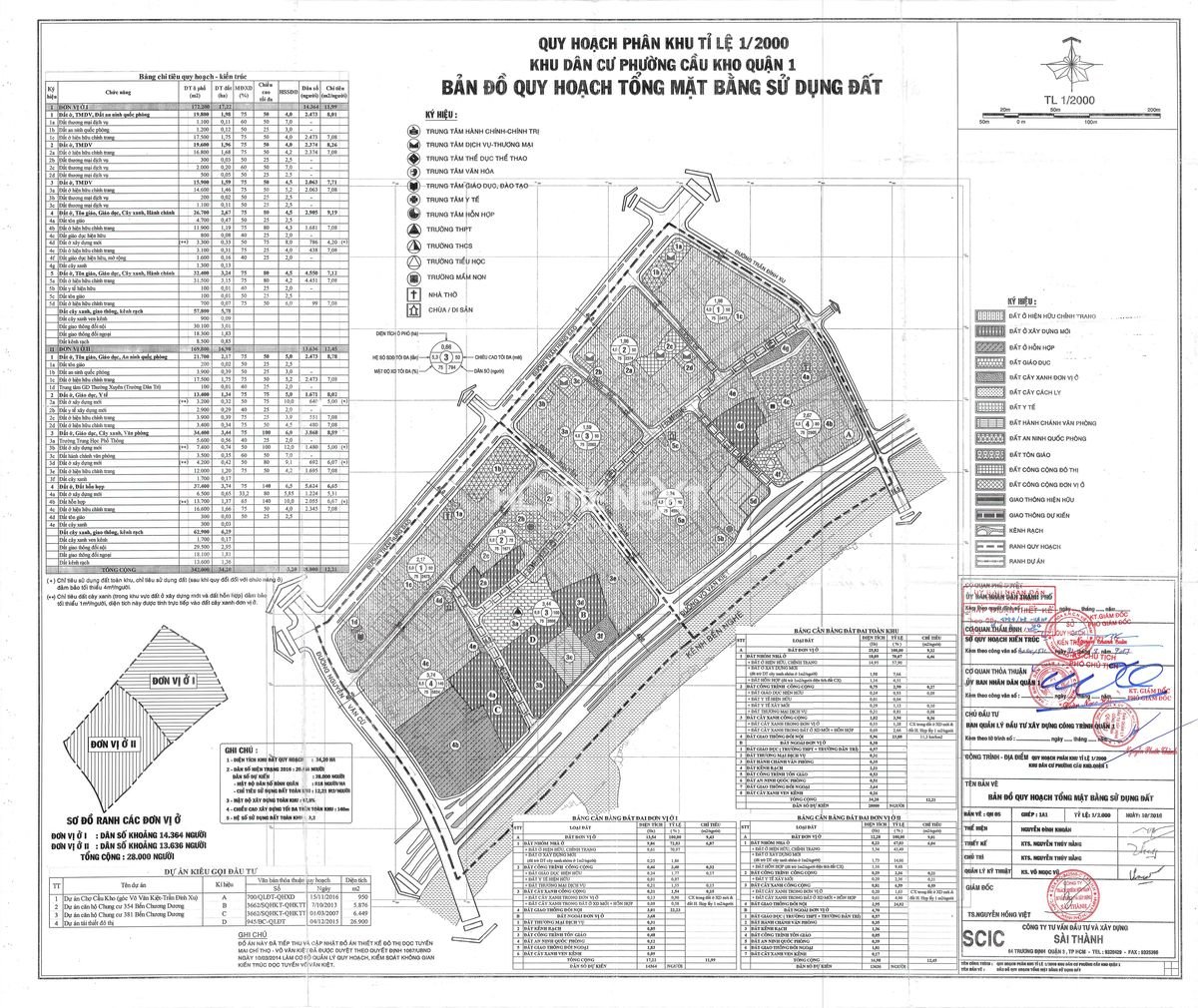 Bản đồ quy hoạch sử dụng đất 1/2000 phường Cầu Kho quận 1