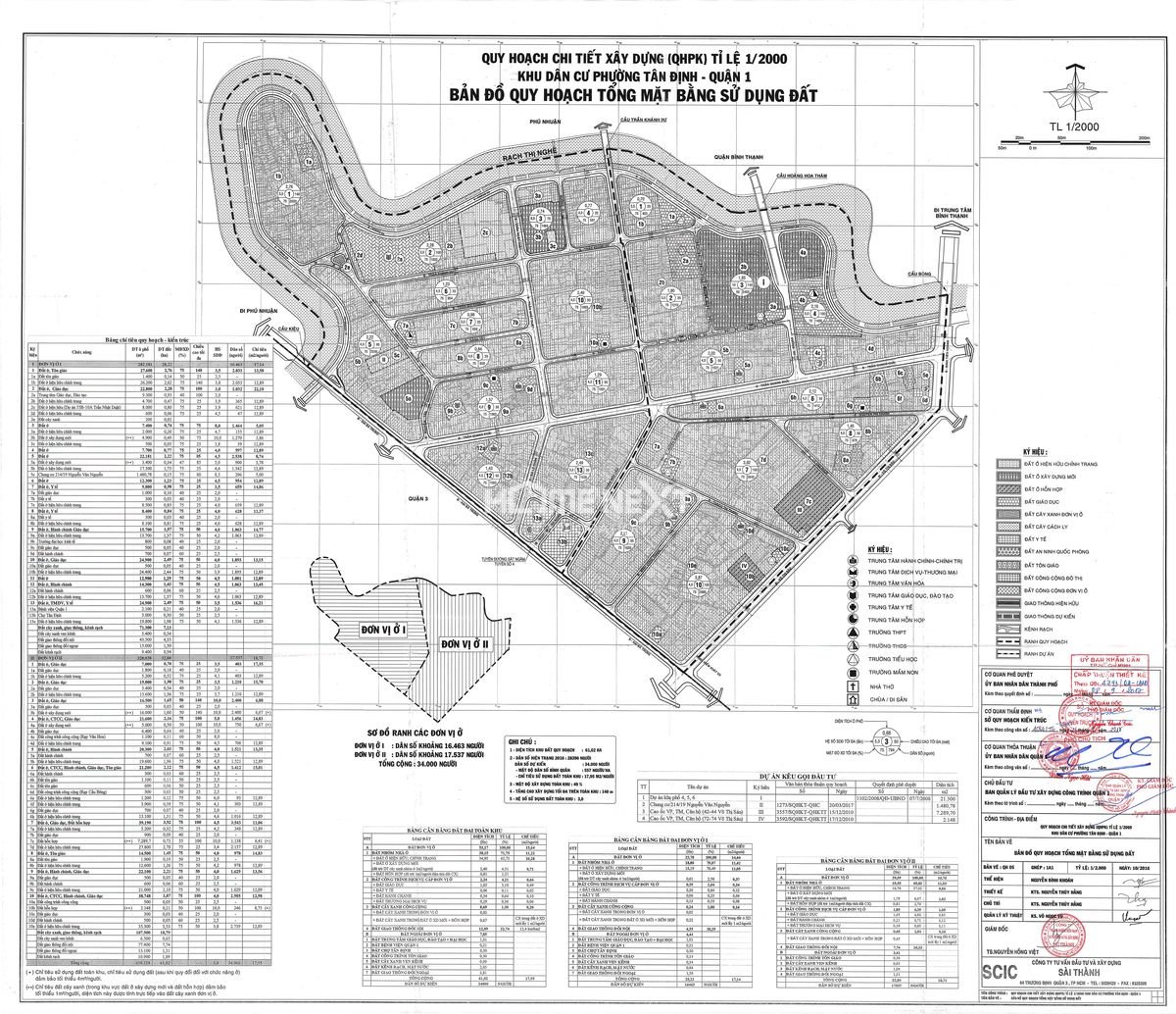 Bản đồ quy hoạch sử dụng đất 1/2000 phường Tân Định quận 1