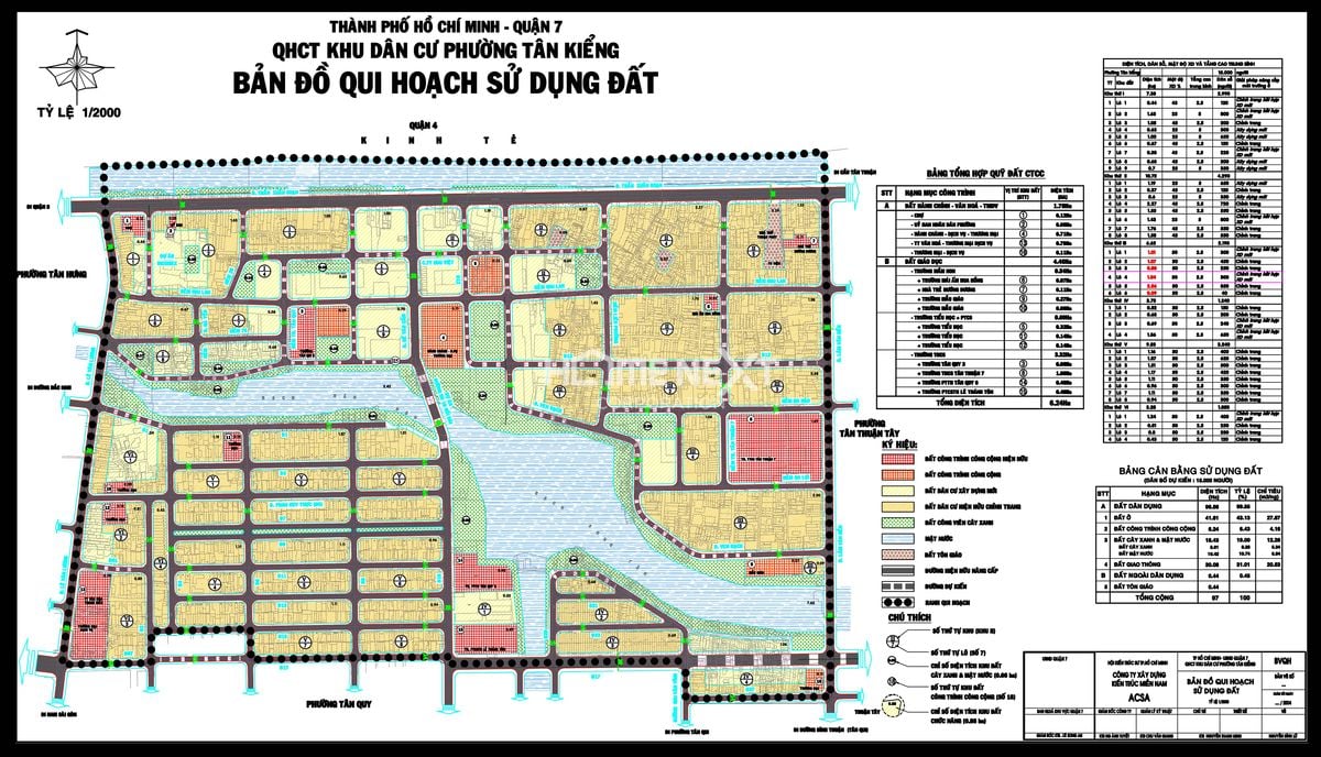 Bản đồ quy hoạch 1/2000 phường Tân Kiểng Quận 7