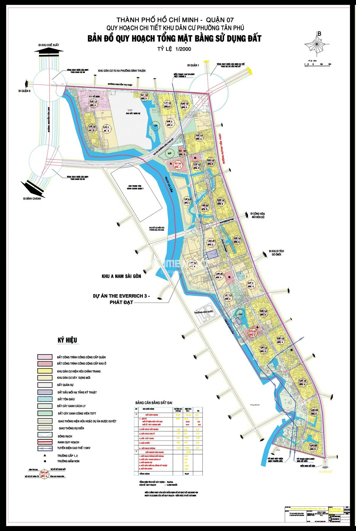 Bản đồ quy hoạch 1/2000 phường Tân Phú Quận 7