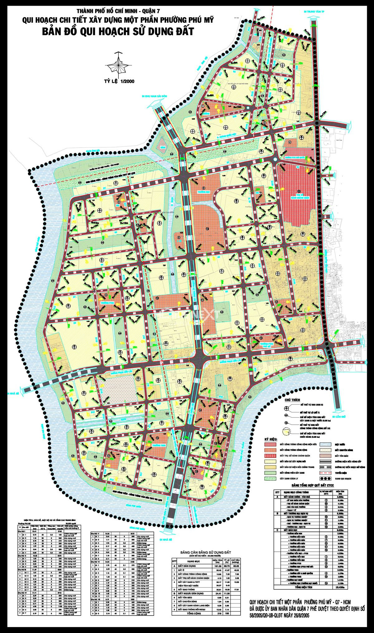 Bản đồ quy hoạch 1/2000 Tây phường Phú Mỹ Quận 7