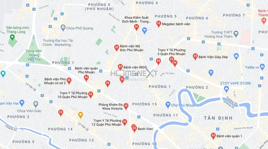 Bản đồ y tế Q.Phú Nhuận thành phố Hồ Chí Minh