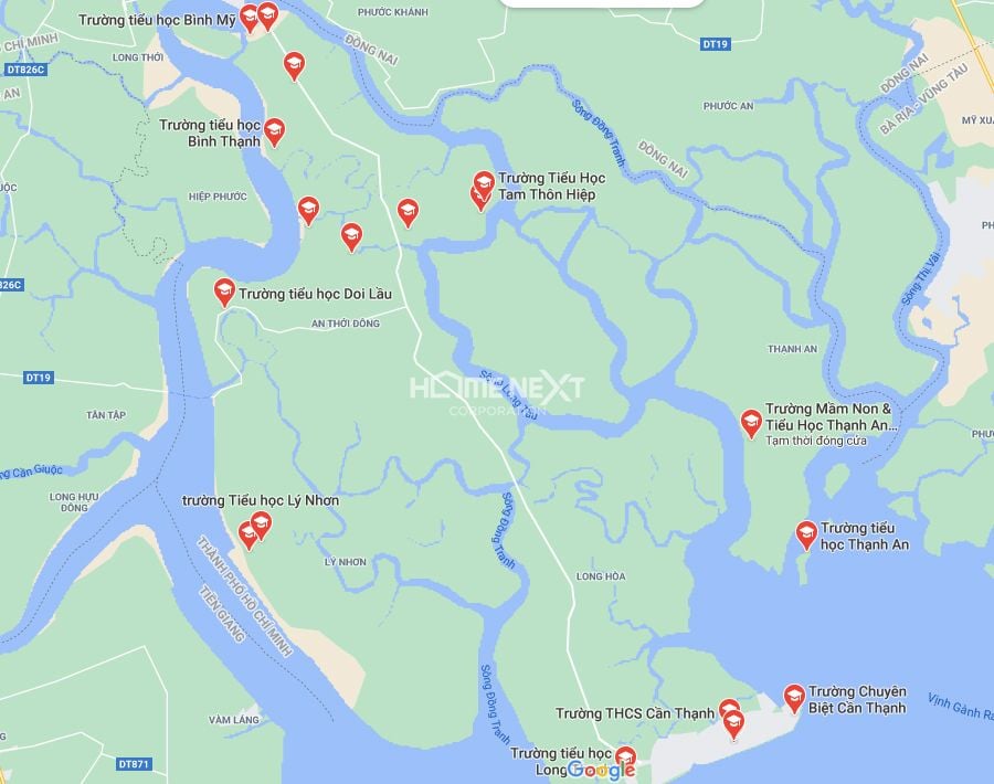 Bản đồ trường học tại Huyện Cần Giờ TP.HCM