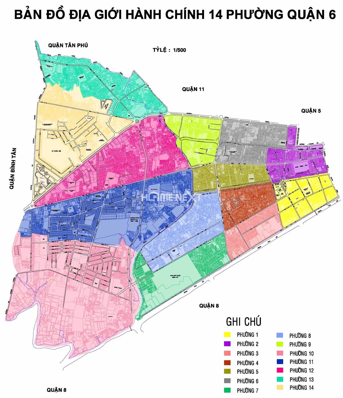 Bản đồ hành chính Quận 6 TP HCM