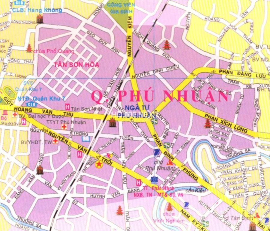 Bản đồ ngã tư Phú Nhuận đường nào được phép rẽ phải vào giờ cao điểm?