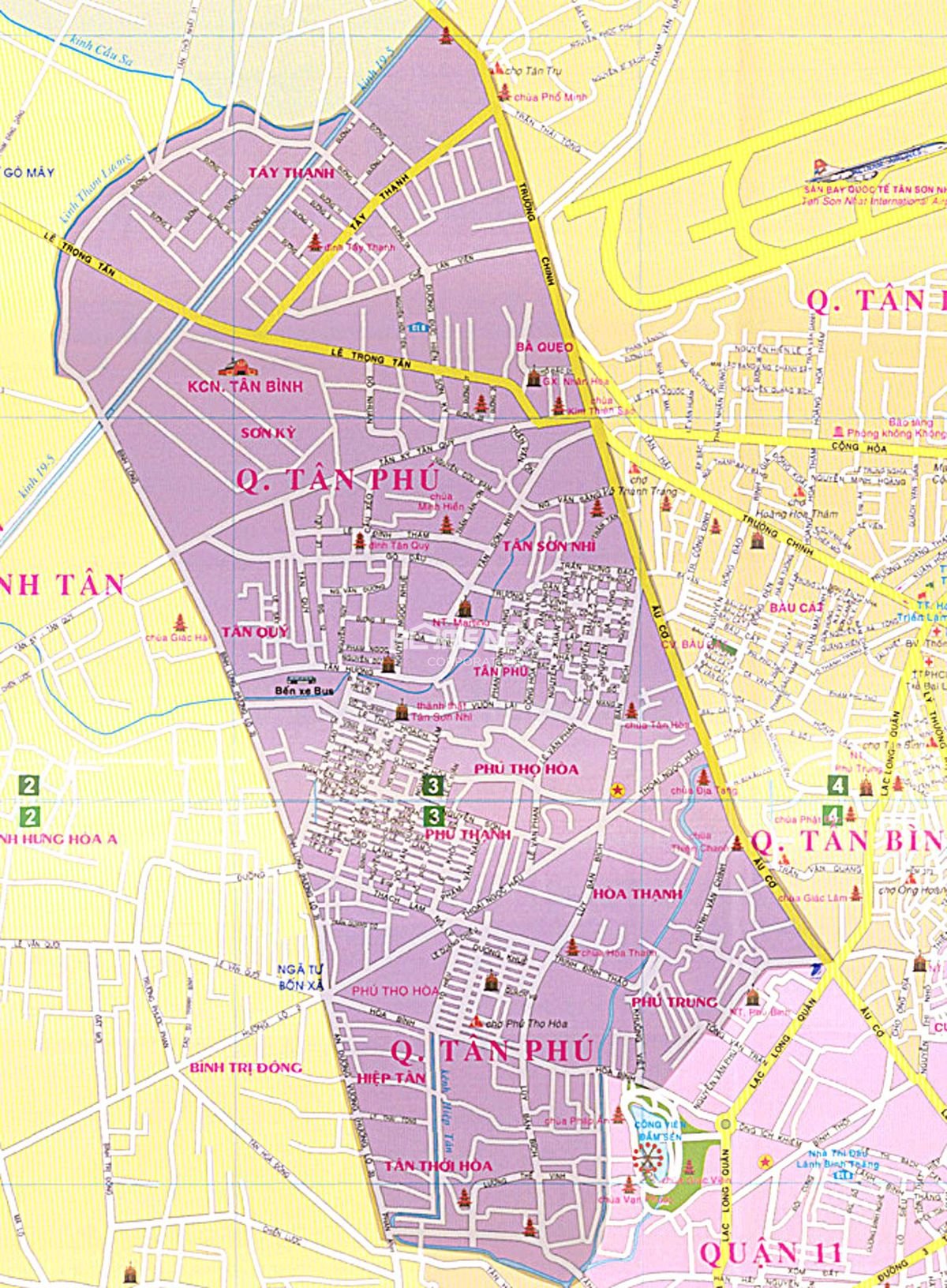 Bản đồ hành chính quận Tân Phú
