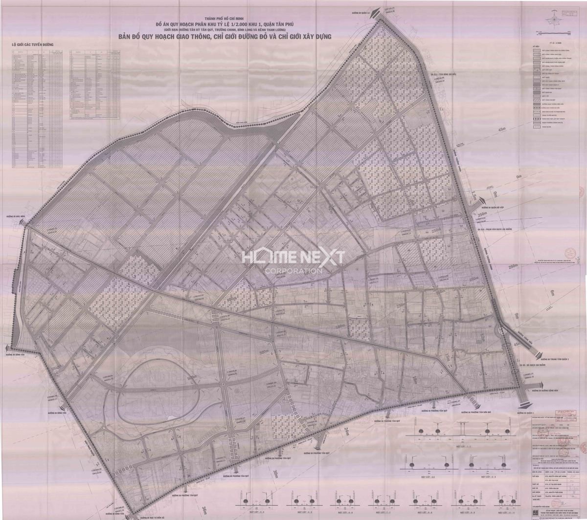 Bản đồ quy hoạch 1/2000 Khu 1 quận Tân Phú, Quận Tân Phú