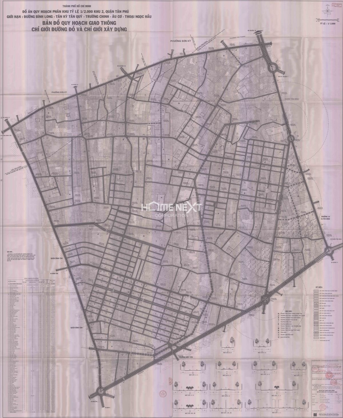 Bản đồ quy hoạch 1/2000 Khu 2 quận Tân Phú, Quận Tân Phú