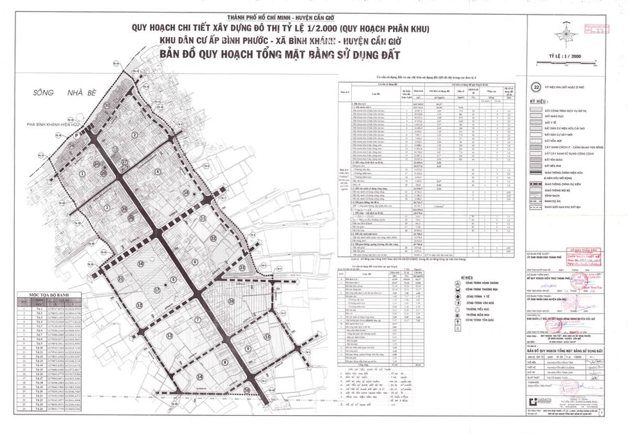 Bản đồ quy hoạch 1/2000 Khu dân cư ấp Bình Phước, Huyện Cần Giờ