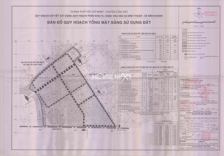 Bản đồ quy hoạch 1/2000 Khu dân cư Bình Thuận, Huyện Cần Giờ