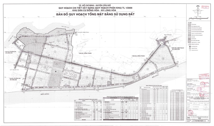 Bản đồ quy hoạch 1/2000 Khu dân cư Đồng Hòa, xã Long Hòa, Huyện Cần Giờ