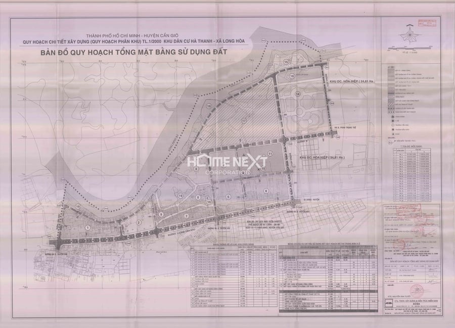 Bản đồ quy hoạch 1/2000 QHCT khu dân cư Hà Thanh, Huyện Cần Giờ