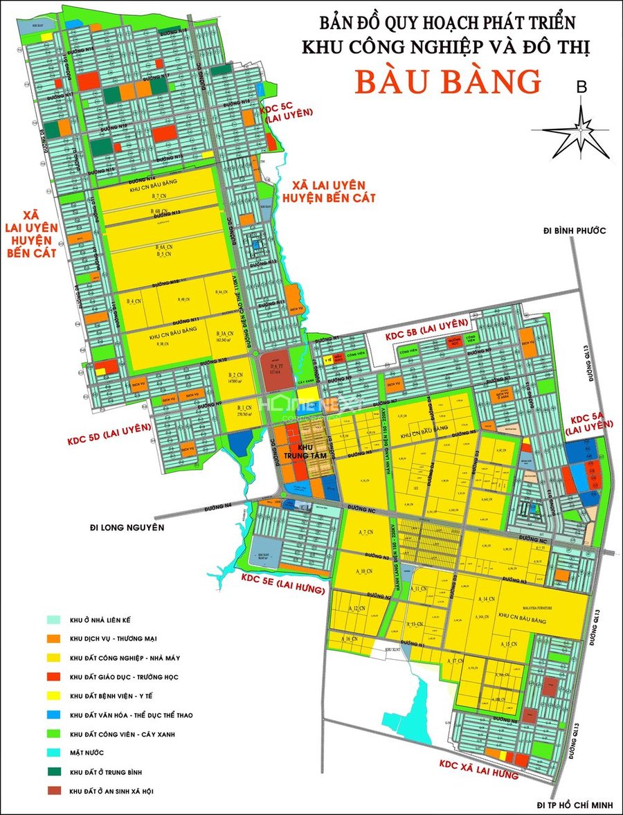 Bản đồ quy hoạch phát triển khu công nghiệp và đô thị Bàu Bàng