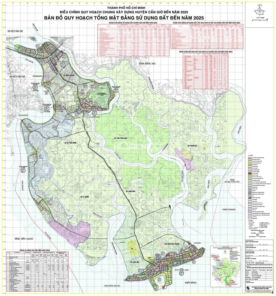 Bản đồ quy hoạch tổng mặt bằng sử dụng đất huyện Cần Giờ
