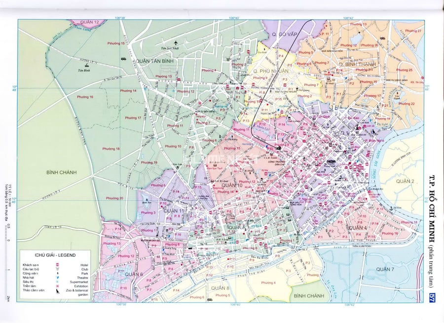 Bản đồ trung tâm thành phố Hồ Chí Minh