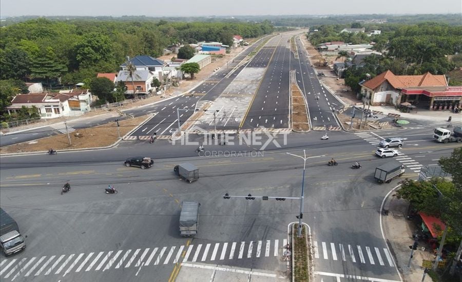 thực tế công trình đường cao tốc Mỹ Phước Tân Vạn từ góc quay flycam