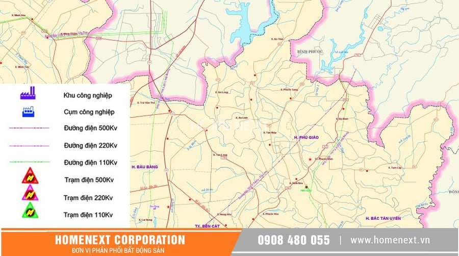 Hình ảnh bản đồ công nghiệp huyện Phú Giáo Bình Dương