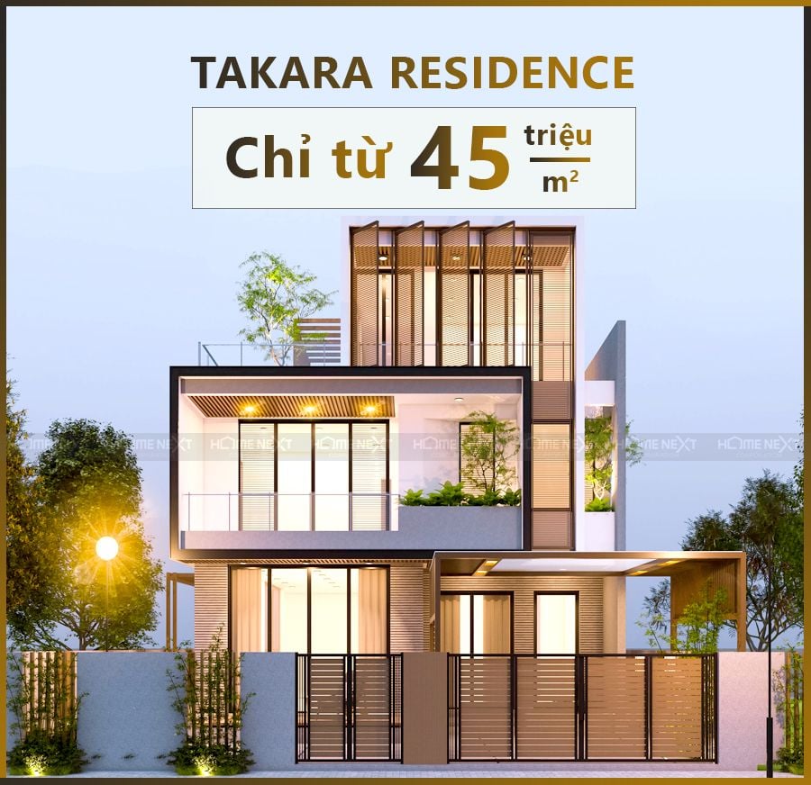 Takara Residence là dự án nhà phố theo phong cách Nhật Bản, với mức giá chỉ từ 45 triệu/m2