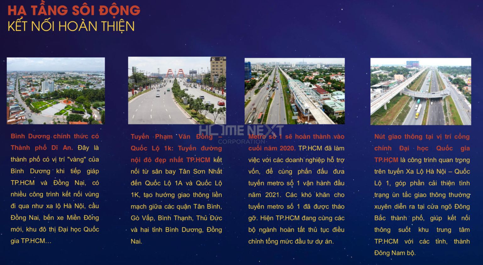 Sơ đồ kết nối hạ tầng giao thông căn hộ New Galaxy Dĩ An đến TP.HCM