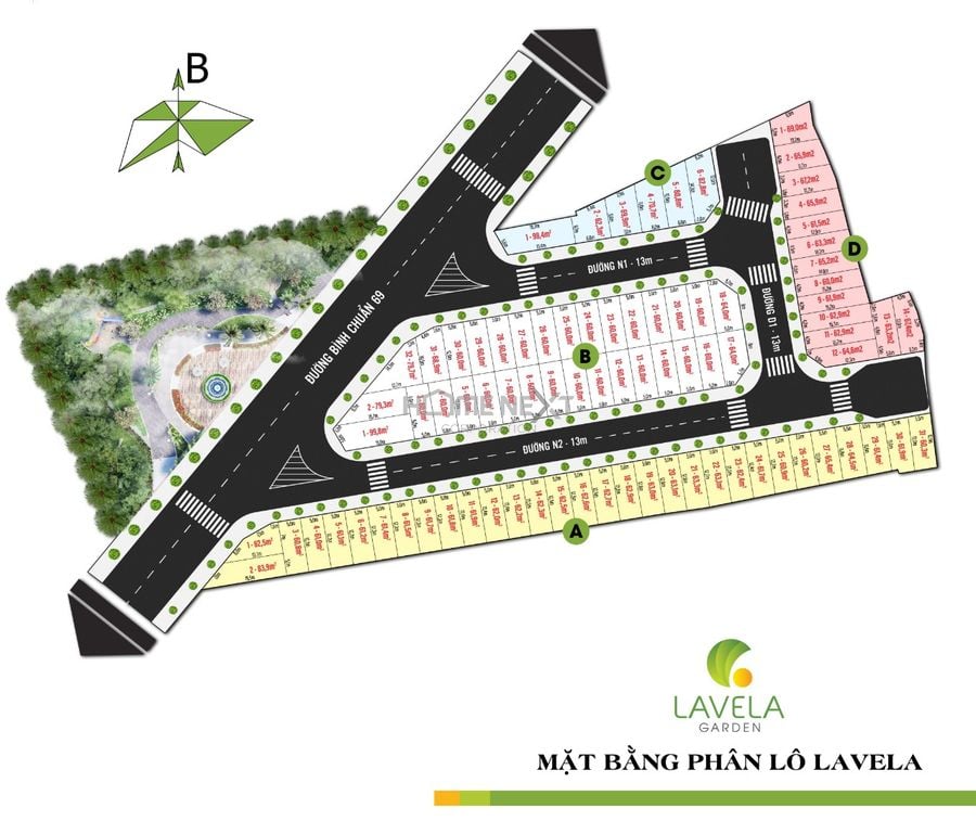 Mặt bằng phân lô chính thức dự án nhà phố La Vela Garden Bình Dương