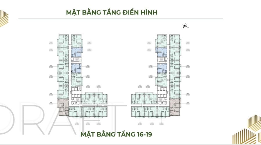 Mặt bằng thiết kế tầng 16 - 19 Mặt bằng thiết kế tầng 16 - 19