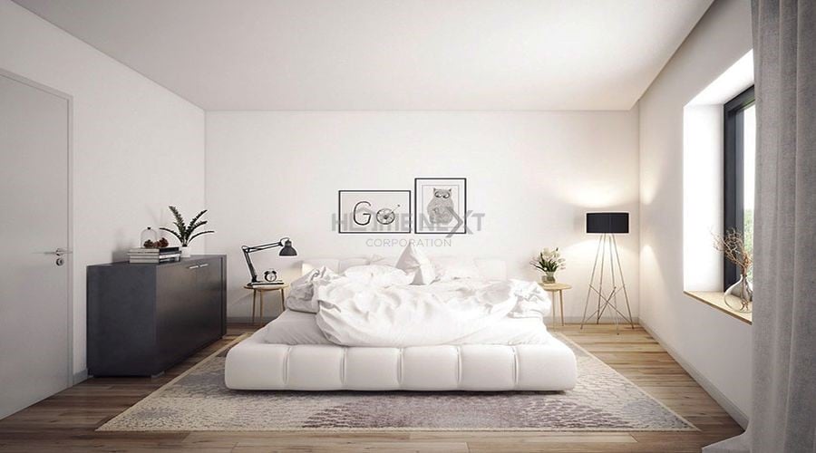 Phòng ngủ hiện đại, đơn giản sử dụng tông màu sáng