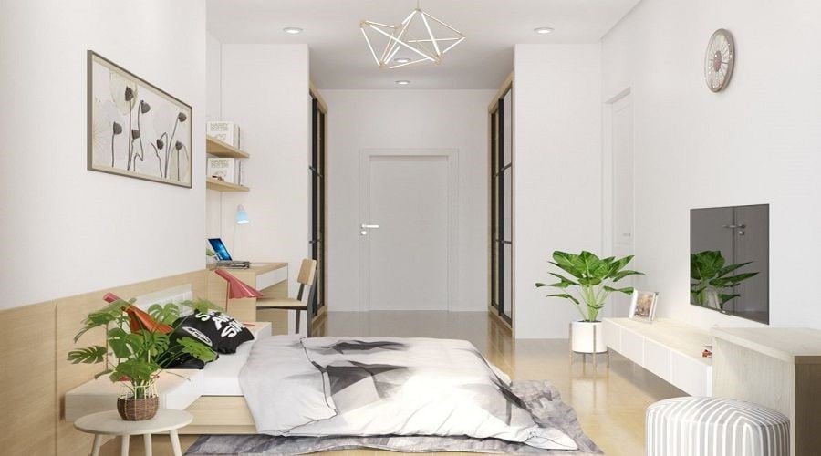 Phòng ngủ nhỏ với thiết kế tối giản 