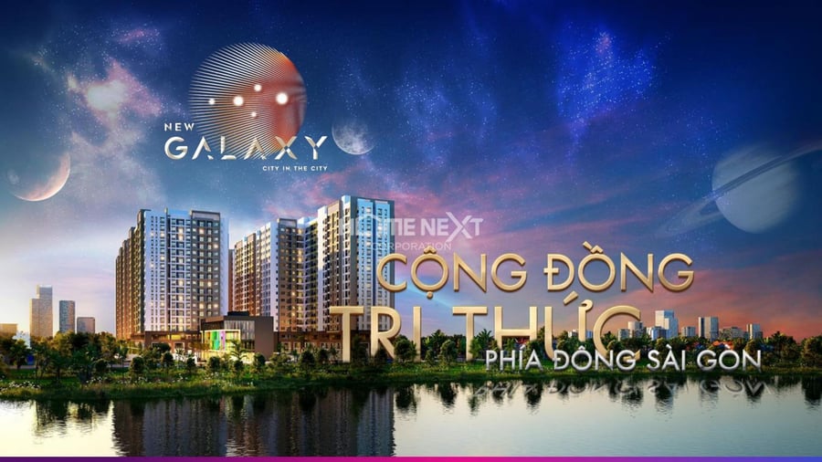 New Galaxy có tên cũ là 9X Next Gen, 9X Ciao hay còn được gọi là căn hộ Làng đại học, căn hộ Hồ đá. Lấy cảm hứng từ một đại thiên hà mới, nơi hội tụ tinh hoa của vũ trụ, khu căn hộ cao cấp New Galaxy vươn mình mở ra một không gian sống thời thượng xứng tầm với cộng đồng dân cư ưu tú, thành đạt của thành phố phía Đông Sài Gòn.