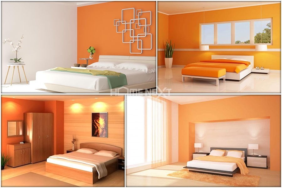 phòng ngủ mệnh hỏa màu cam