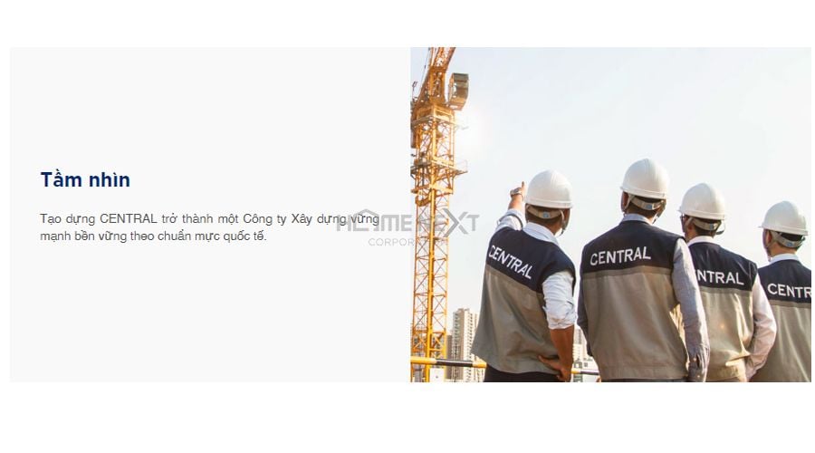 Tầm nhìn rộng của công ty xây dựng Central theo chuẩn mực quốc tế Tầm nhìn rộng của công ty xây dựng Central theo chuẩn mực quốc tế