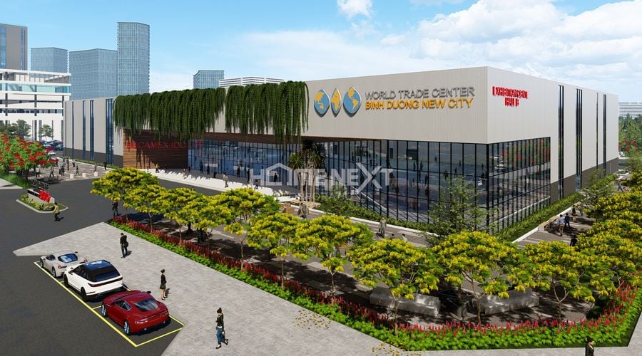 Cảnh khu trung tâm triển lãm WTC thuộc phần tổng thể tòa nhà Becamex