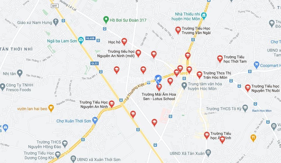 Bản đồ trường học tại huyện Hóc Môn TP.HCM