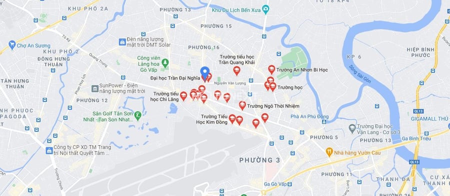 Bản đồ các cơ sở giáo dục tại quận Gò Vấp TP.HCM