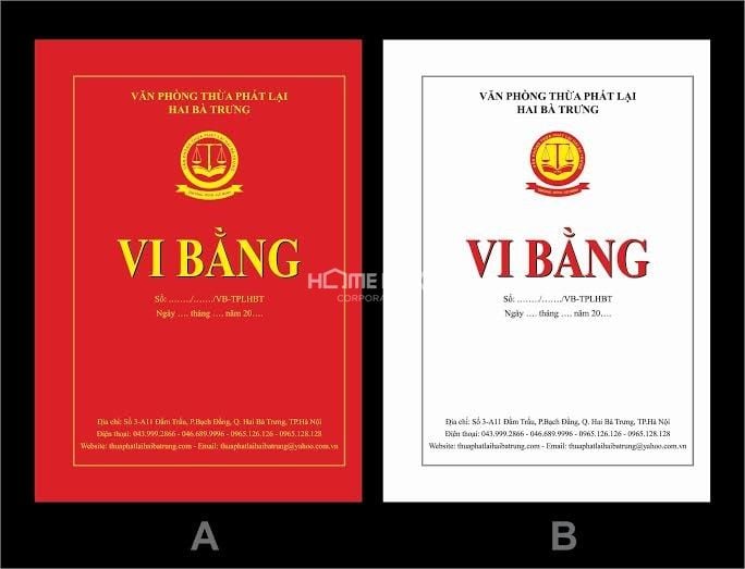 vi bằng mua bán nhà đất 