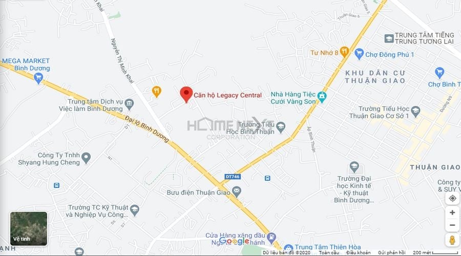 Vị trí dự án căn hộ Legacy Central Thuận An