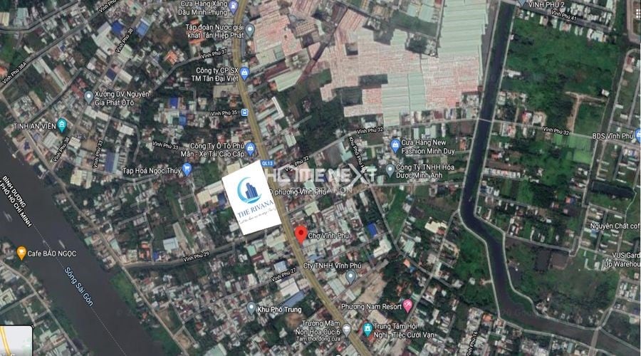 Vị trí dự án căn hộ cao cấp The Rivana Thuận An