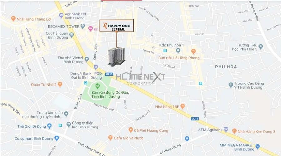 Vị trí dự án căn hộ Happy One Central Bình Dương Vị trí dự án căn hộ Happy One Central Bình Dương
