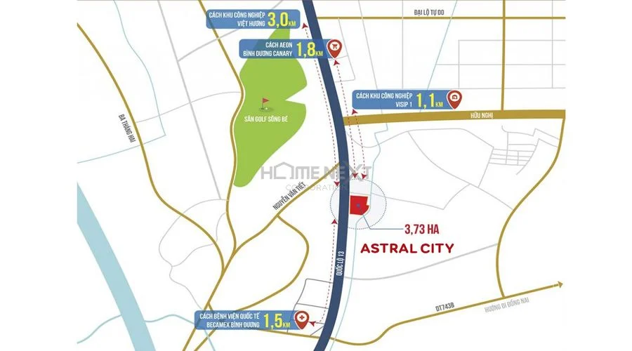 vị trí dự án astral city